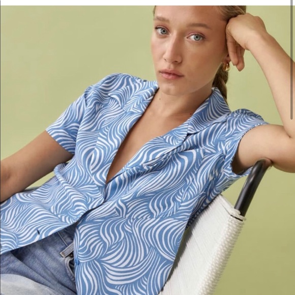 Reformation Cuba top- size XS- color splash - Picture 3 of 4